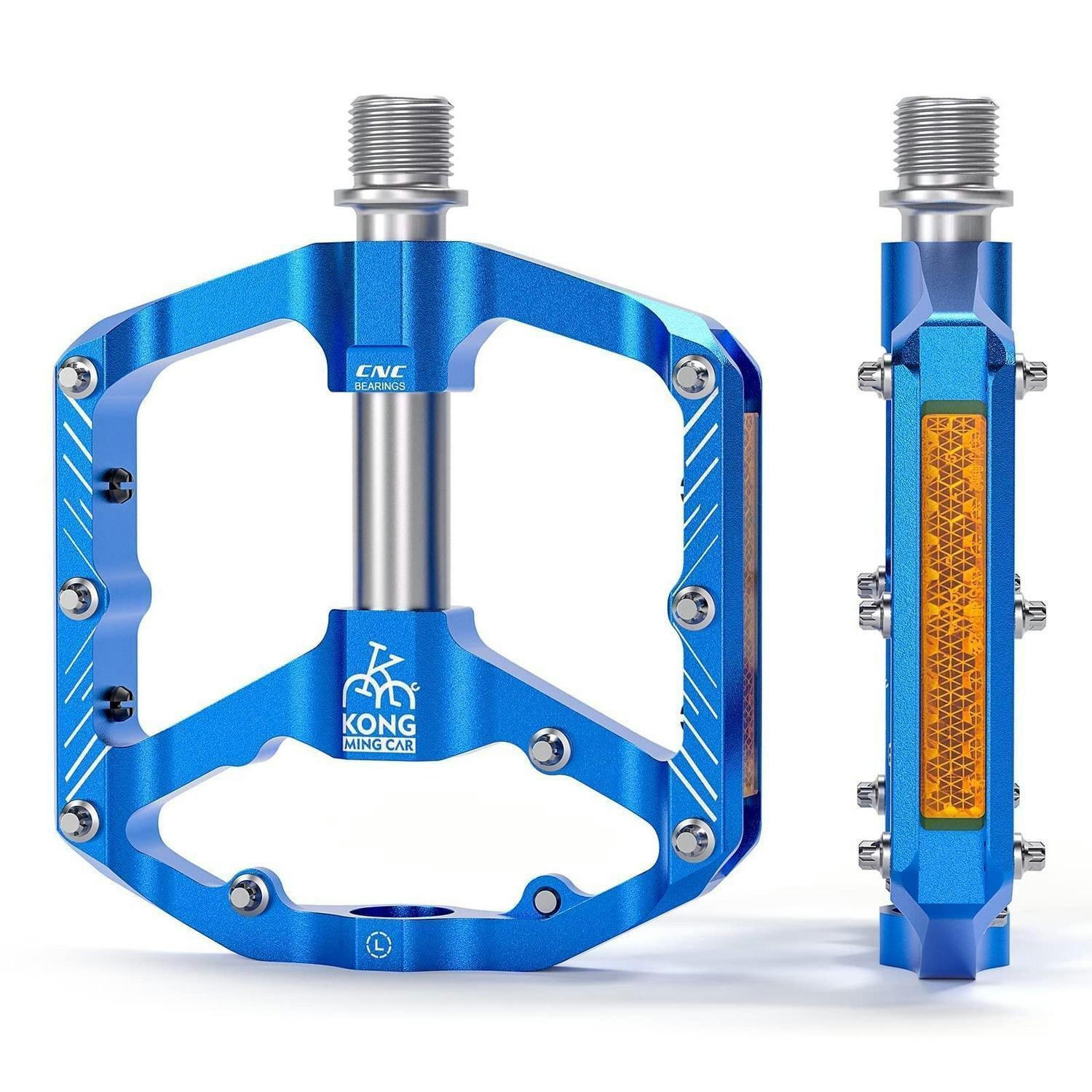 FAHRRADPEDALE Plattformpedale mit Reflektoren Blau - Blau, Metall (9.9/1.5/11.8cm)