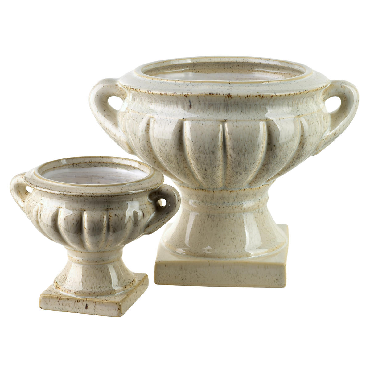 VASE Evam beige 26.5/21/21 Keramik - Beige, Keramik (21cm) - Mondex