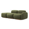 3-SITZER SOFA Links Chenille Stoff Grün - Braun/Olivgrün, Holz/Textil (258/73/95cm) - Makamii