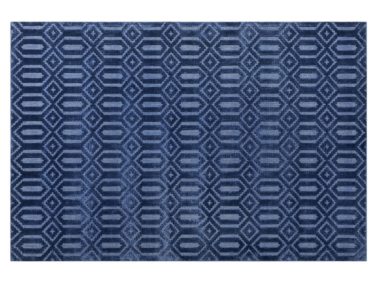 KURZFLOR-TEPPICH Adatepe 200/140 cm - Blau, Naturmaterialien (140/200cm) - Beliani