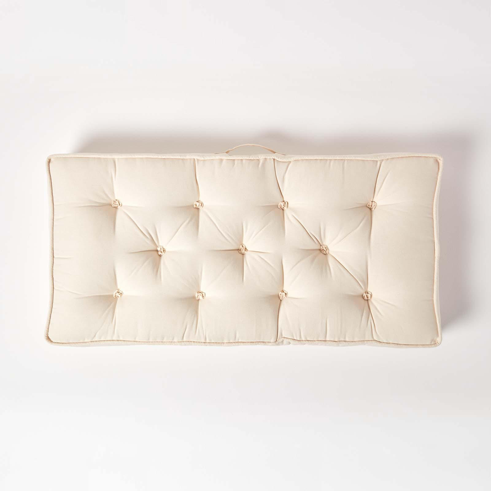 SITZAUFLAGE für Zweisitzer-Sofa 100 x 48 cm – dickes Sitzkissen crème - Creme, Textil (48/100/10cm) - Homescapes