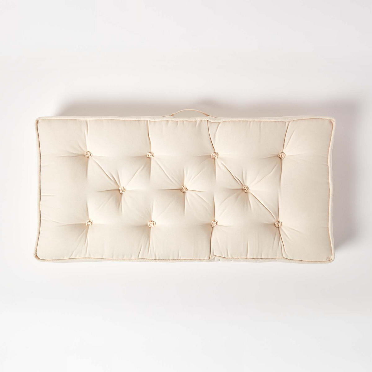 SITZAUFLAGE für Zweisitzer-Sofa 100 x 48 cm – dickes Sitzkissen crème - Creme, Textil (48/100/10cm) - Homescapes