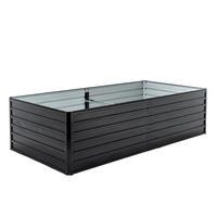 HOCHBEET 219/112/64 cm Schwarz mit Offene Basis - Schwarz, Metall (112/64/219cm) - Oxeza