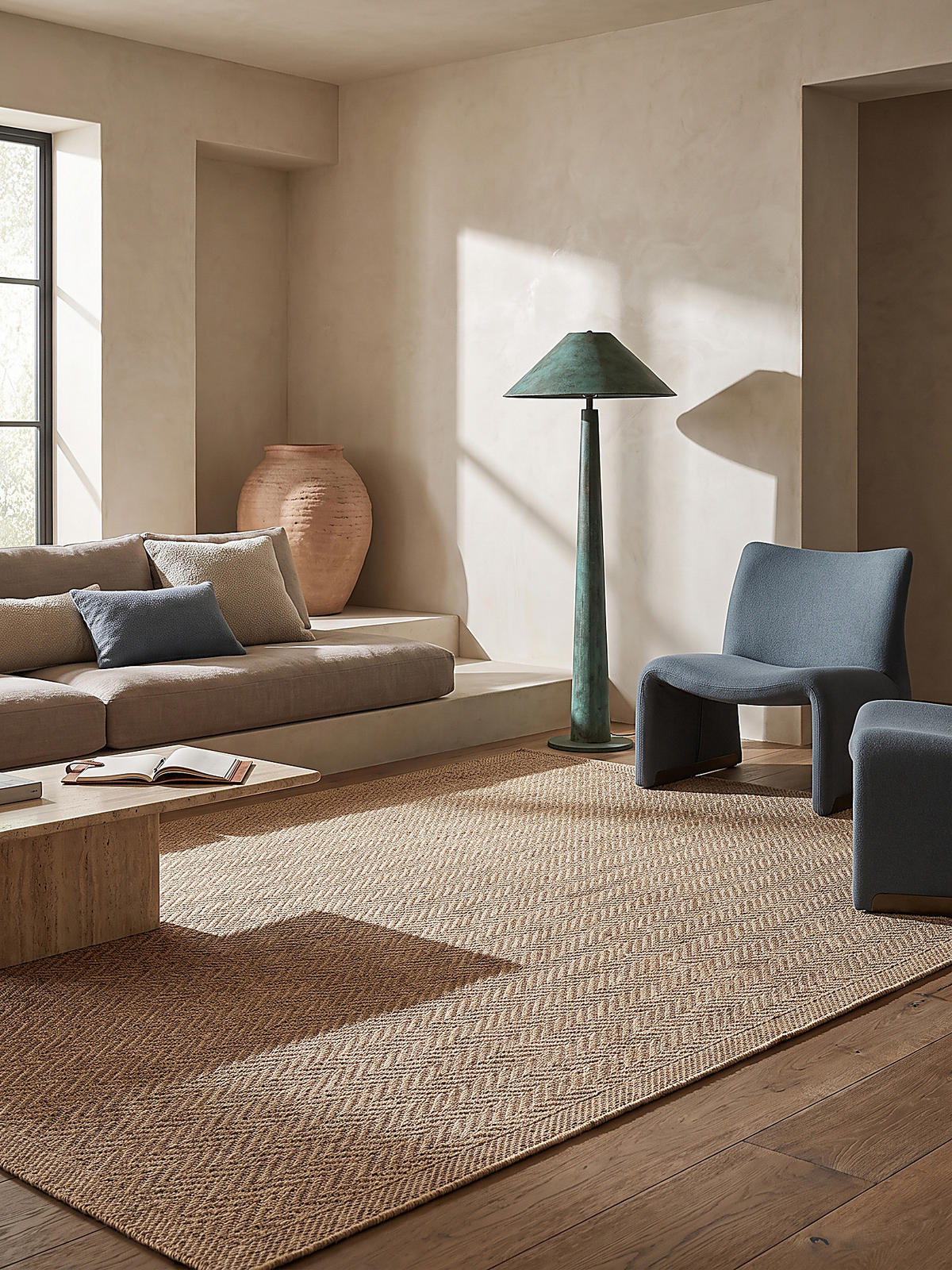 FLACHWEBTEPPICH Geometrisch CORDEV Polypropylen Natur 240 x 340 cm - Beige, Textil (240/340cm) - KADIMA DESIGN