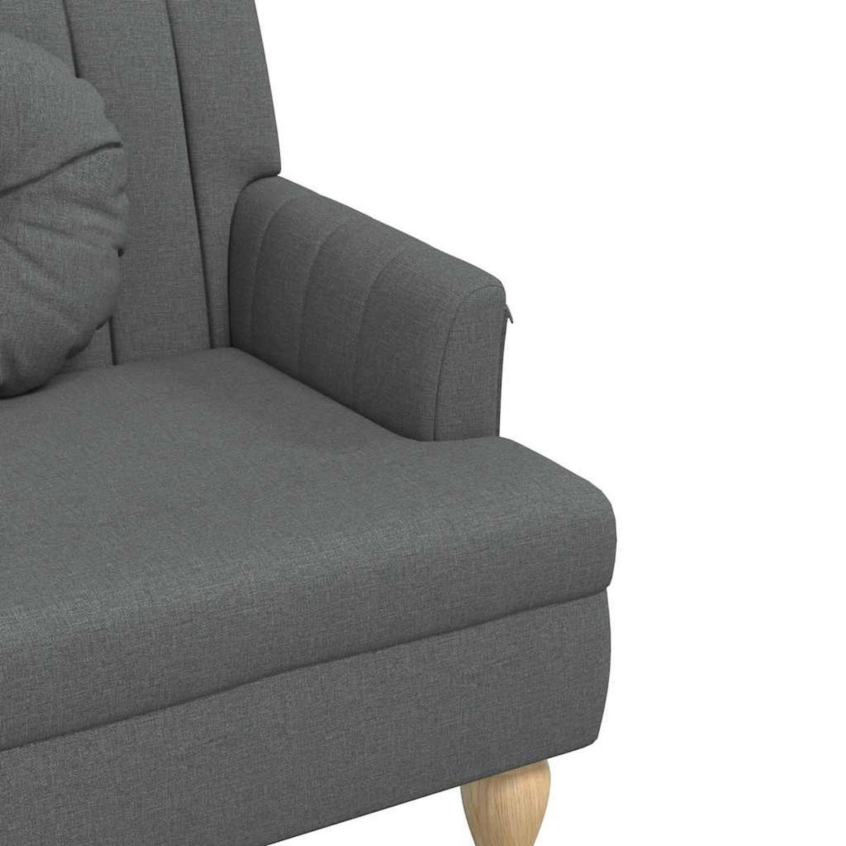 SITZBANK Mit Kissen Dunkelgrau 113/64,5/75,5 Cm Stoff - Grau, Textil (64.5/75.5/113cm) - vidaXL