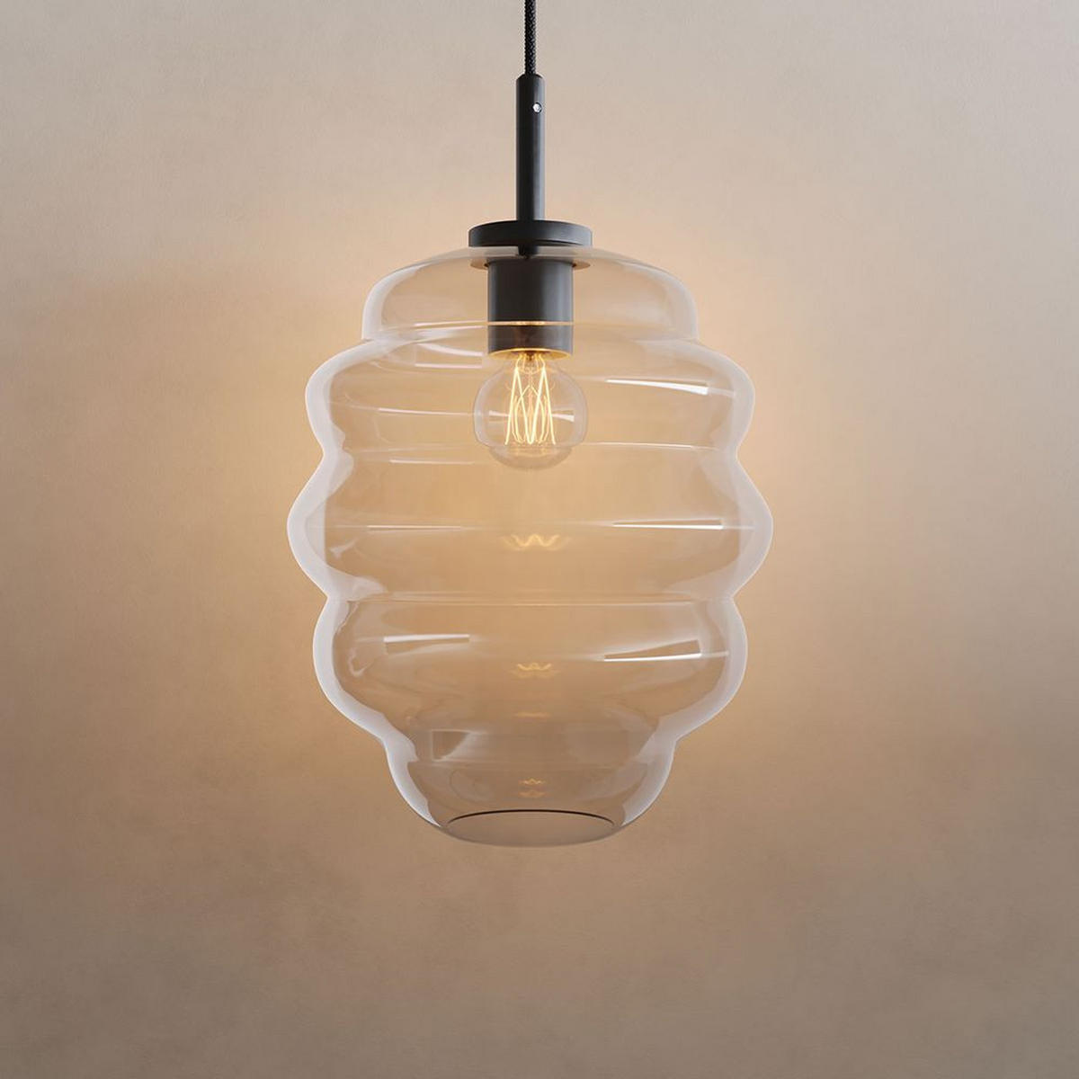 HÄNGELAMPE Echos 5m Abhängung Klar Ø 25cm - Klar, Glas (28/25/28cm) - s.luce