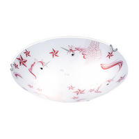 LED DECKENLEUCHTE Metall Glas Rosa Weiß - Rosa, Glas (40/40/10cm)