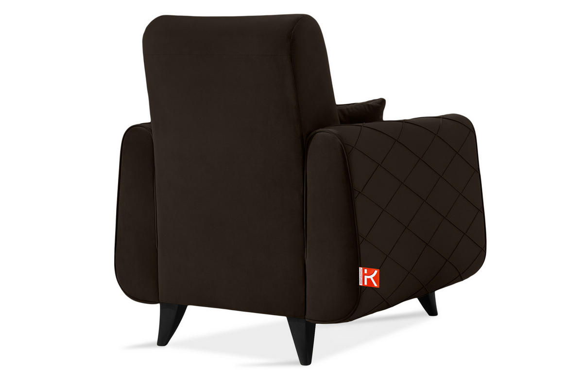 SESSEL GUSTAVO III Velours, Braun - Braun, Holz/Holzwerkstoff (83/95/92cm) - KONSIMO®