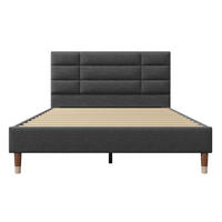 POLSTERBETT mit Matratze 140x200 cm Grau mit Stauraum und Lattenrost - Grau, Holz (140/200cm) - IVMEU