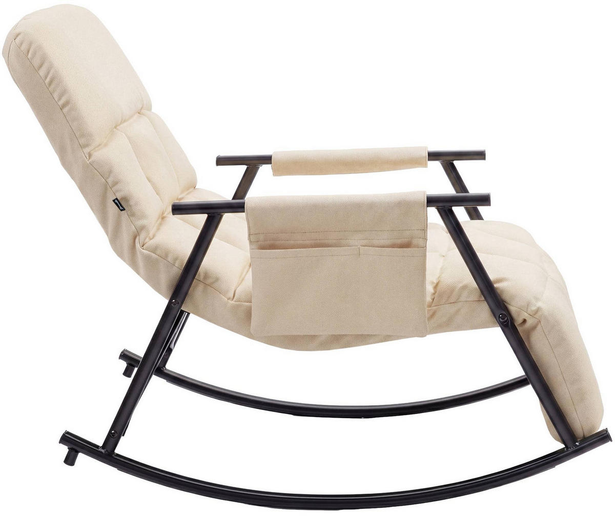 SCHAUKELSTUHL Mika Indoor 61x100x66cm Stoff Creme Liegestuhl - Creme, Kunststoff (61/66/100cm) - DELUKE