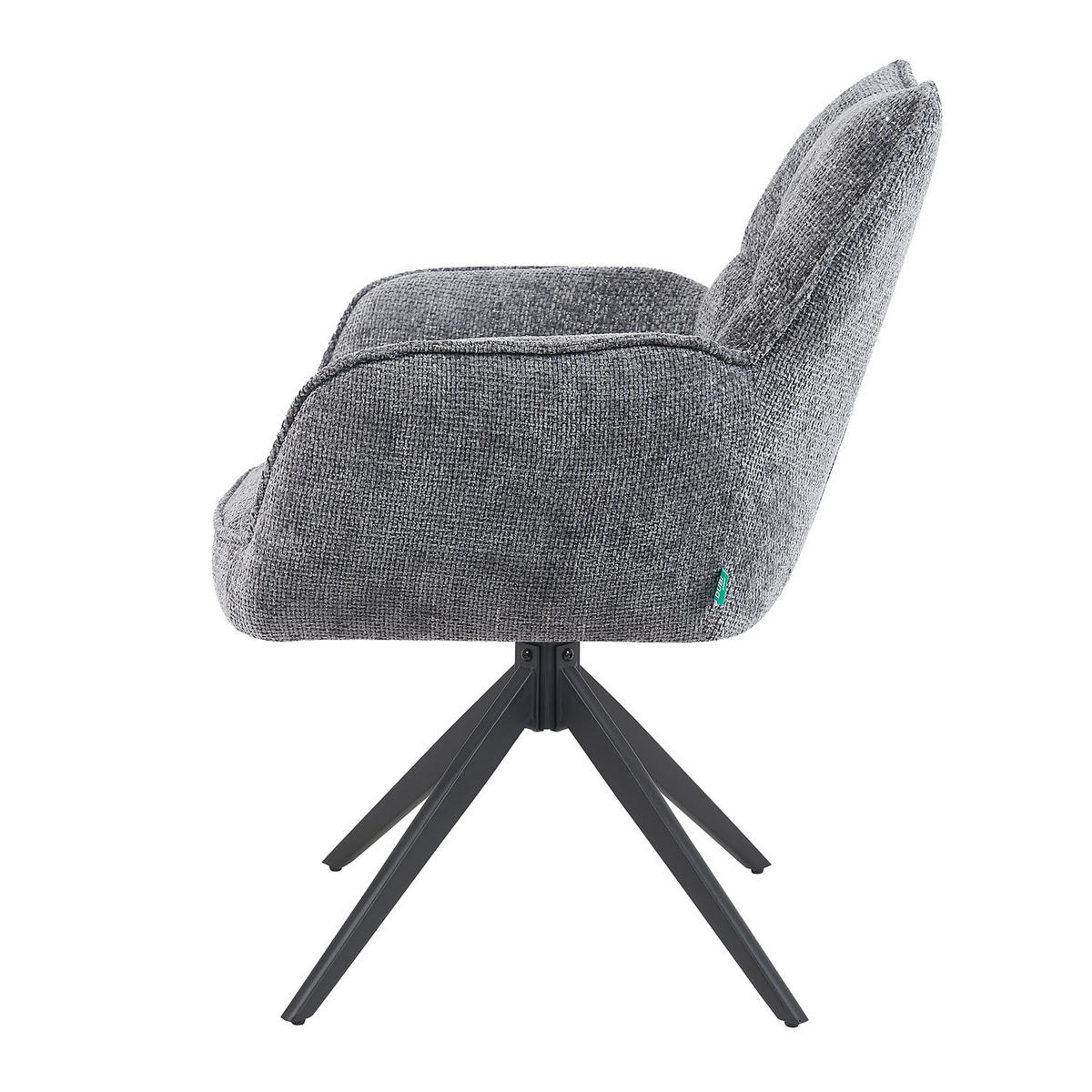 DREHSTUHL Mika-Enya - Schwarz/Grau, Textil/Metall (59/84/66cm) - DUBI Möbel