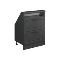 DACHSCHRÄGENSCHRANK Rion Anthrazit Landhaus/Anthrazit mit 2 Schubladen - Anthrazit, Holzwerkstoff (60/81.6/46cm) - Vicco