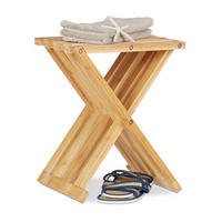 KLAPPHOCKER - Hellbraun, Holz (32.2/42/27.5cm) - Relaxdays
