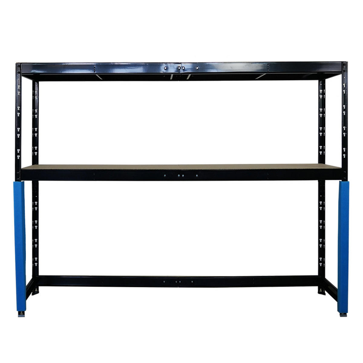 PROREGAL Garagenregal HERCULES 180x240x50cm 2 Lagerebenen Schwarz - Schwarz, Metall (240/180/50cm) - PROREGAL