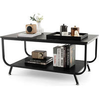 COUCHTISCH Schwarz - Schwarz, Holz (105/55/47cm) - COSTWAY