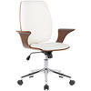 DREHSTUHL Lederlook walnuss/weiß - Chromfarben/Walnussfarben, Textil/Metall (67/93/68cm) - CLP