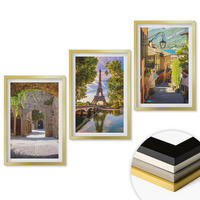 WANDBILDER 3er Set - 40x60 cm Goldrahmen - Straßen der Eiffel-Architektur - Goldfarben, Kunststoff (40/60cm) - ArtPrintCave
