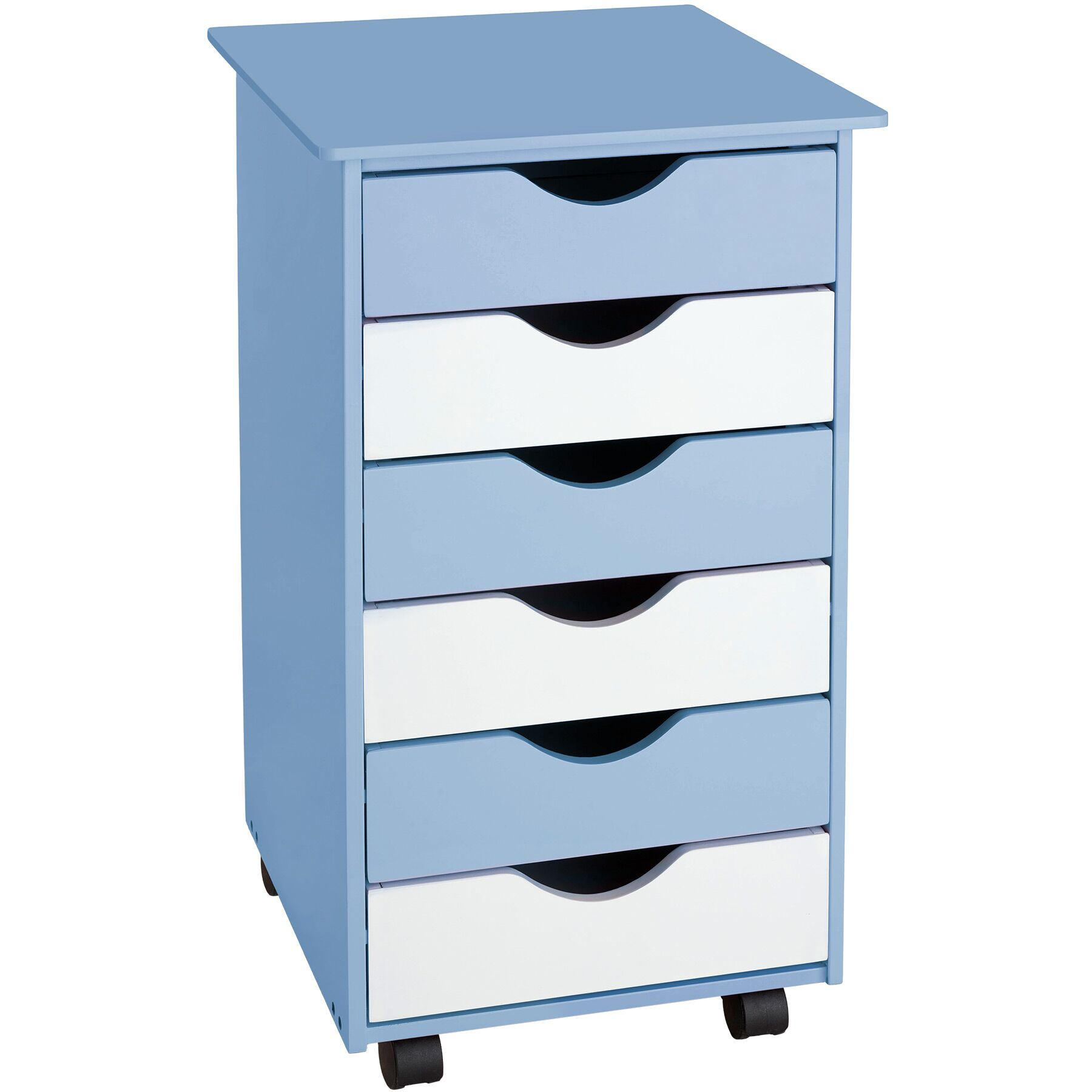 ROLLCONTAINER ,einfache Montage, 36 x 40 x 65 cm,blau - Blau, Holz (40/65/36cm) - tectake