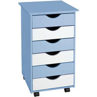 ROLLCONTAINER ,einfache Montage, 36 x 40 x 65 cm,blau - Blau, Holz (40/65/36cm) - tectake