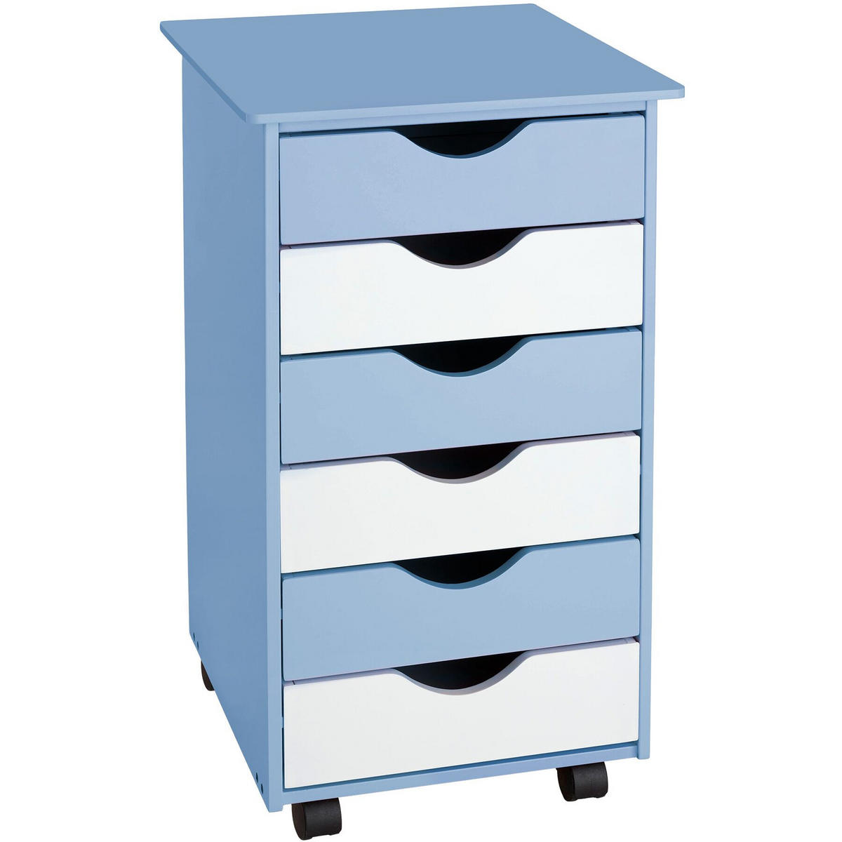 ROLLCONTAINER ,einfache Montage, 36 x 40 x 65 cm,blau - Blau, Holz (40/65/36cm) - tectake