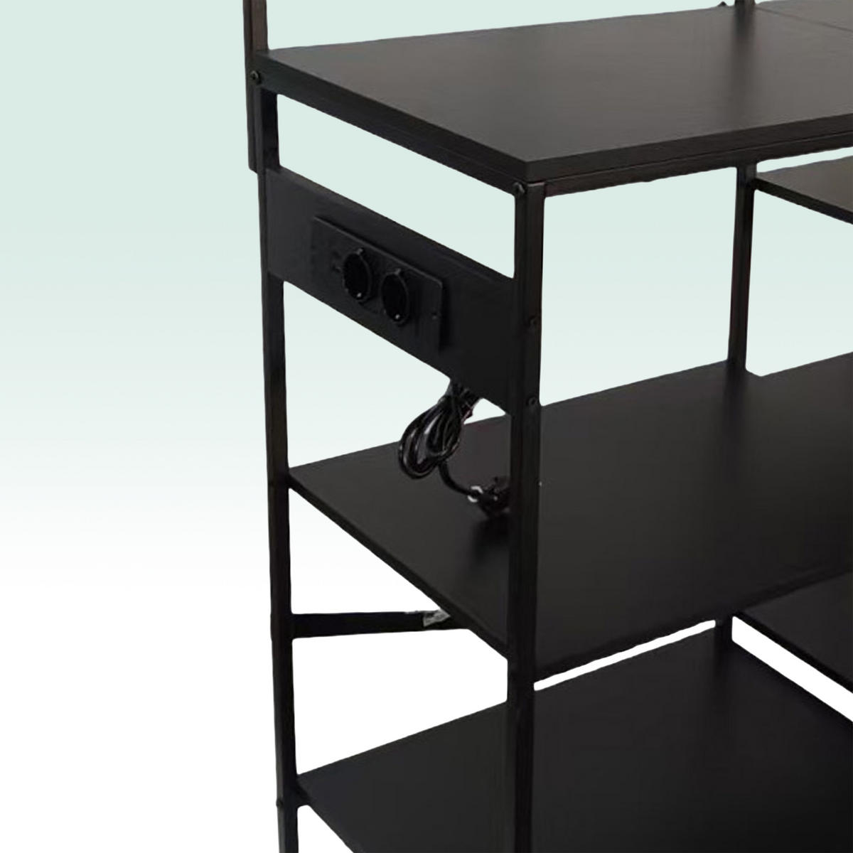 KUCHYNSKÁ pol. - čierna, kov/kompozitné drevo (40/151/82cm) - Relaxdays