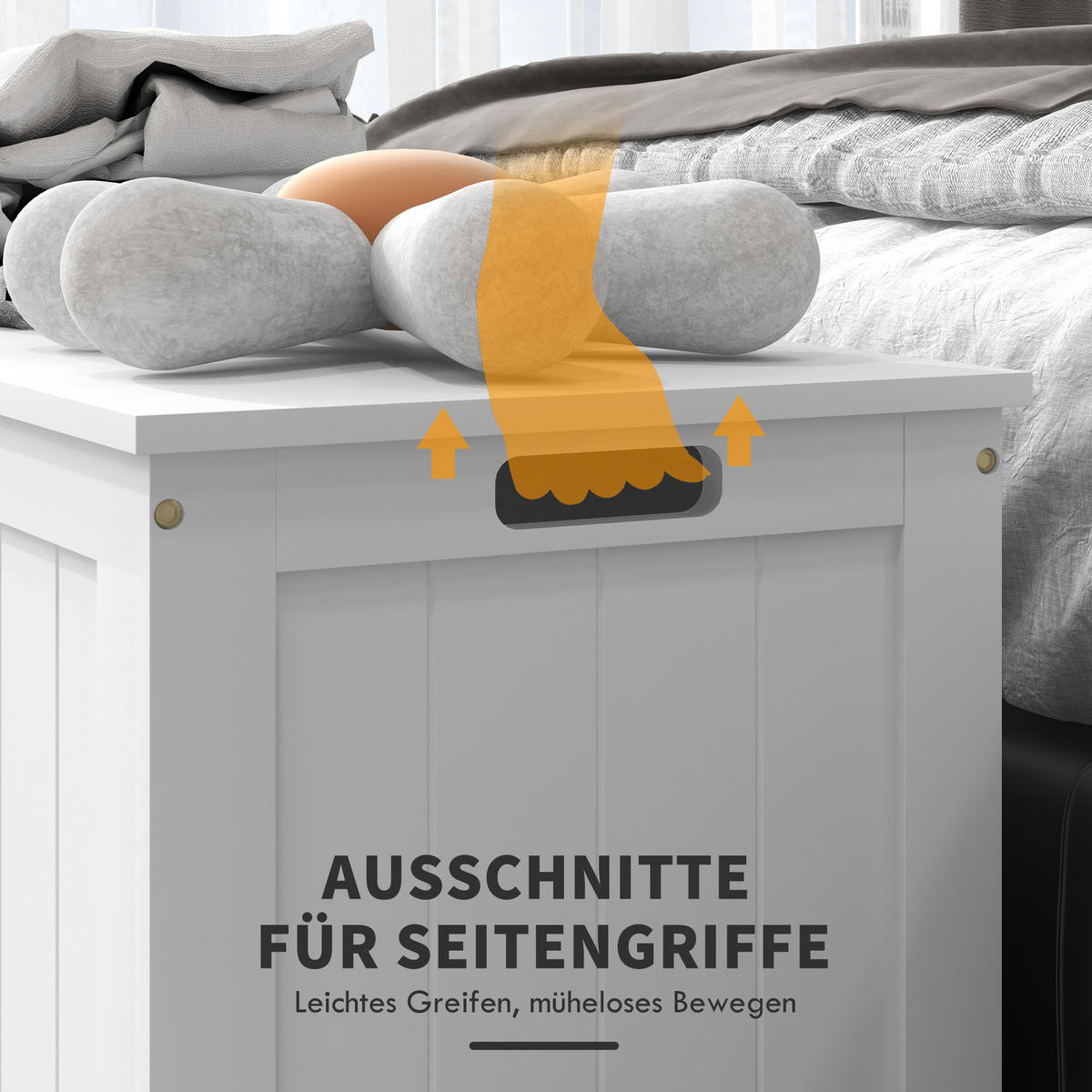 AUFLAGENBOX, MDF, Weiß, 81 x 40 x 46 cm - Weiß, Holzwerkstoff (40/46/81cm) - HOMCOM