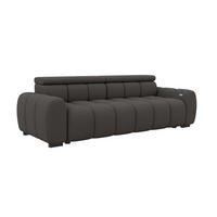 BIGSOFA ALESSIO Bouclé-Stoff Graphitfarben mit elektrischer Sitztiefenverstellung - Graphitfarben, Kunststoff/Textil (248/77/108cm) - 99rooms