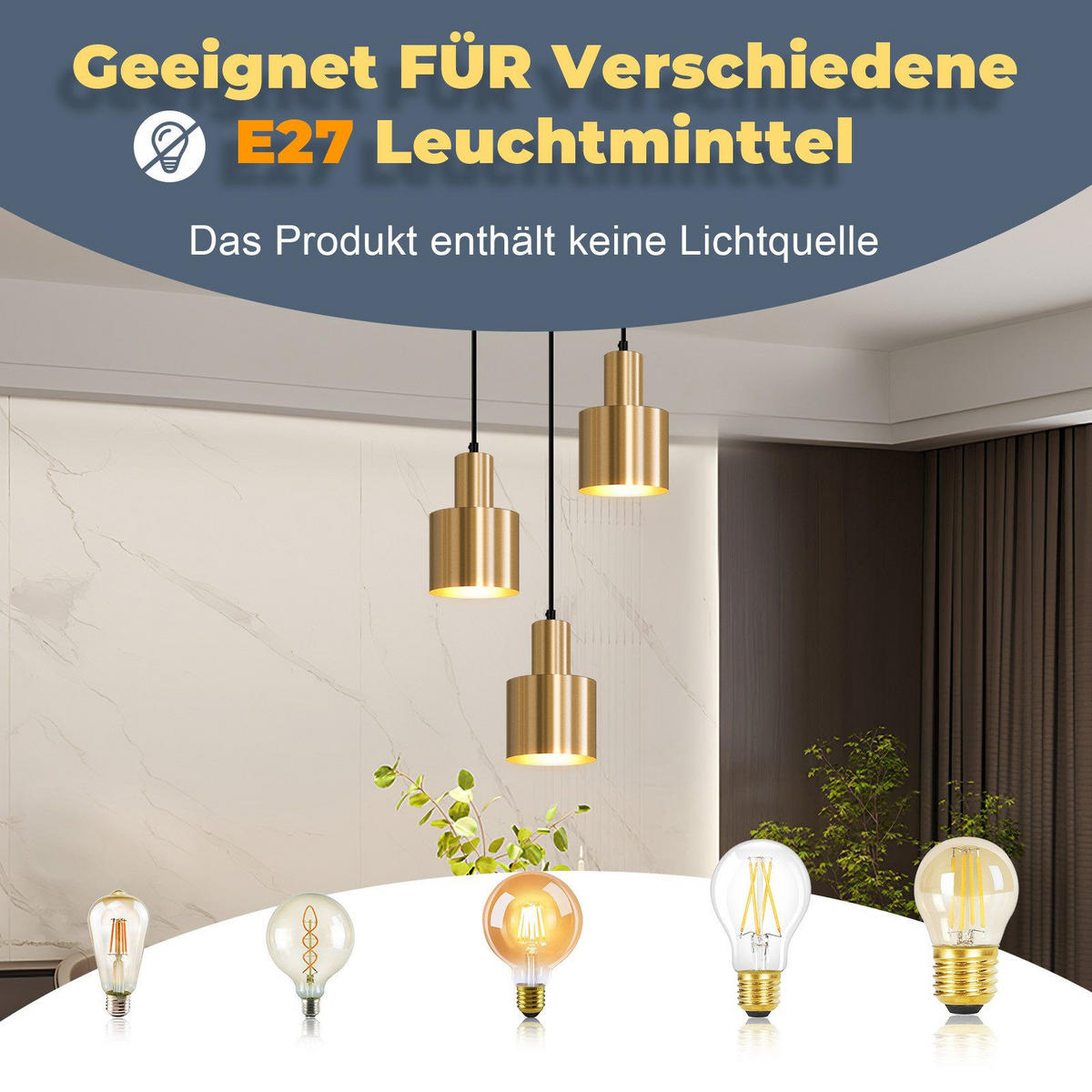 HÄNGELEUCHTE Jettq 12/25/143 cm - Akaziefarben, Metall (12/25/143cm) - ZMH