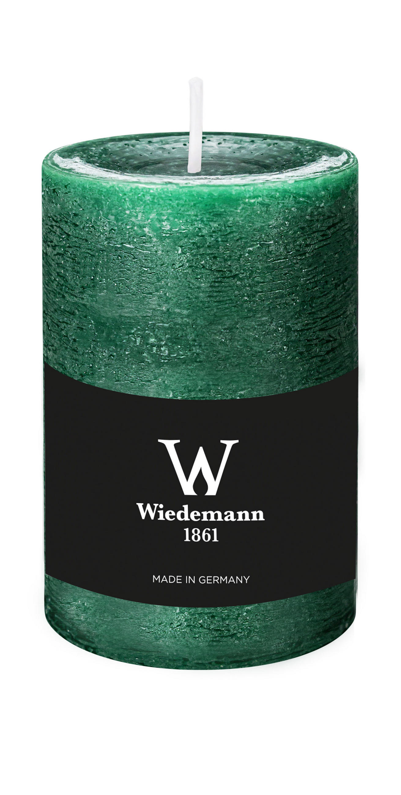 STUMPENKERZE Rustik Marble Style Seegrün 100 x Ø 68 mm, 1 Stück - Mooreichefarben, Paraffin (7/10cm) - Wiedemann Kerzen