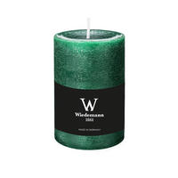 STUMPENKERZE Rustik Marble Style Seegrün 100 x Ø 68 mm, 1 Stück - Mooreichefarben, Paraffin (7/10cm) - Wiedemann Kerzen