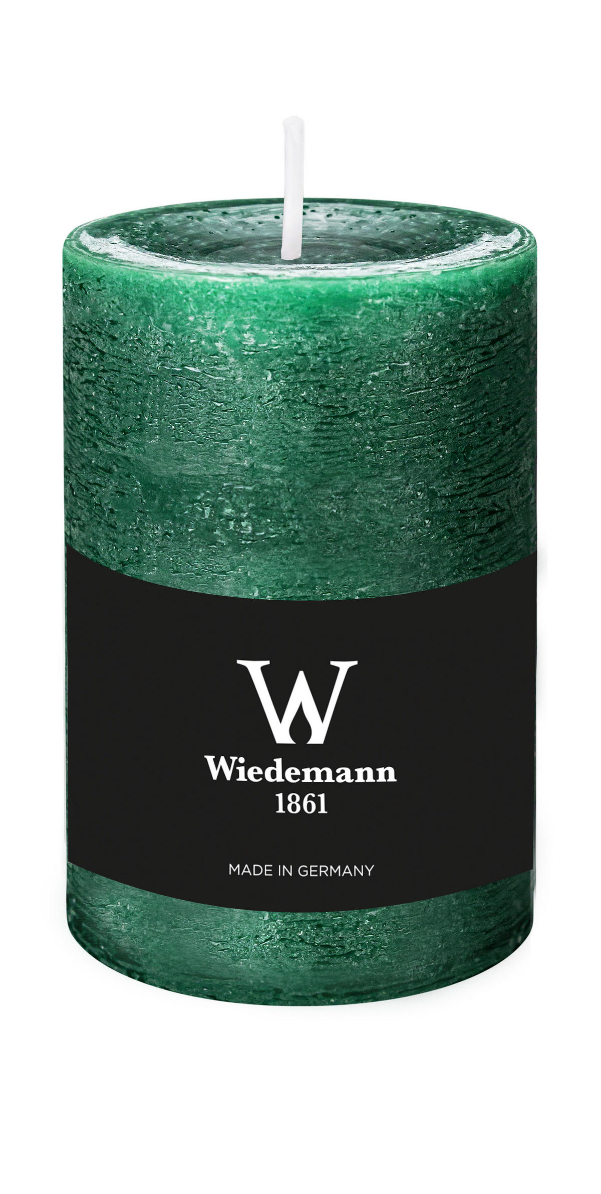 STUMPENKERZE Rustik Marble Style Seegrün 100 x Ø 68 mm, 1 Stück - Mooreichefarben, Paraffin (7/10cm) - Wiedemann Kerzen