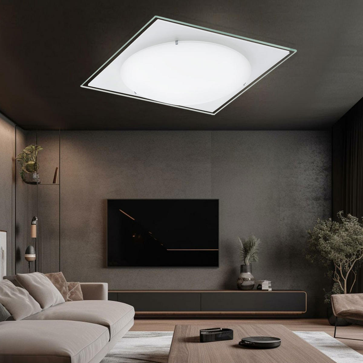 LED DECKENLEUCHTE KELY Glas satiniert Weiß - Weiß, Glas (30/30/8.5cm)