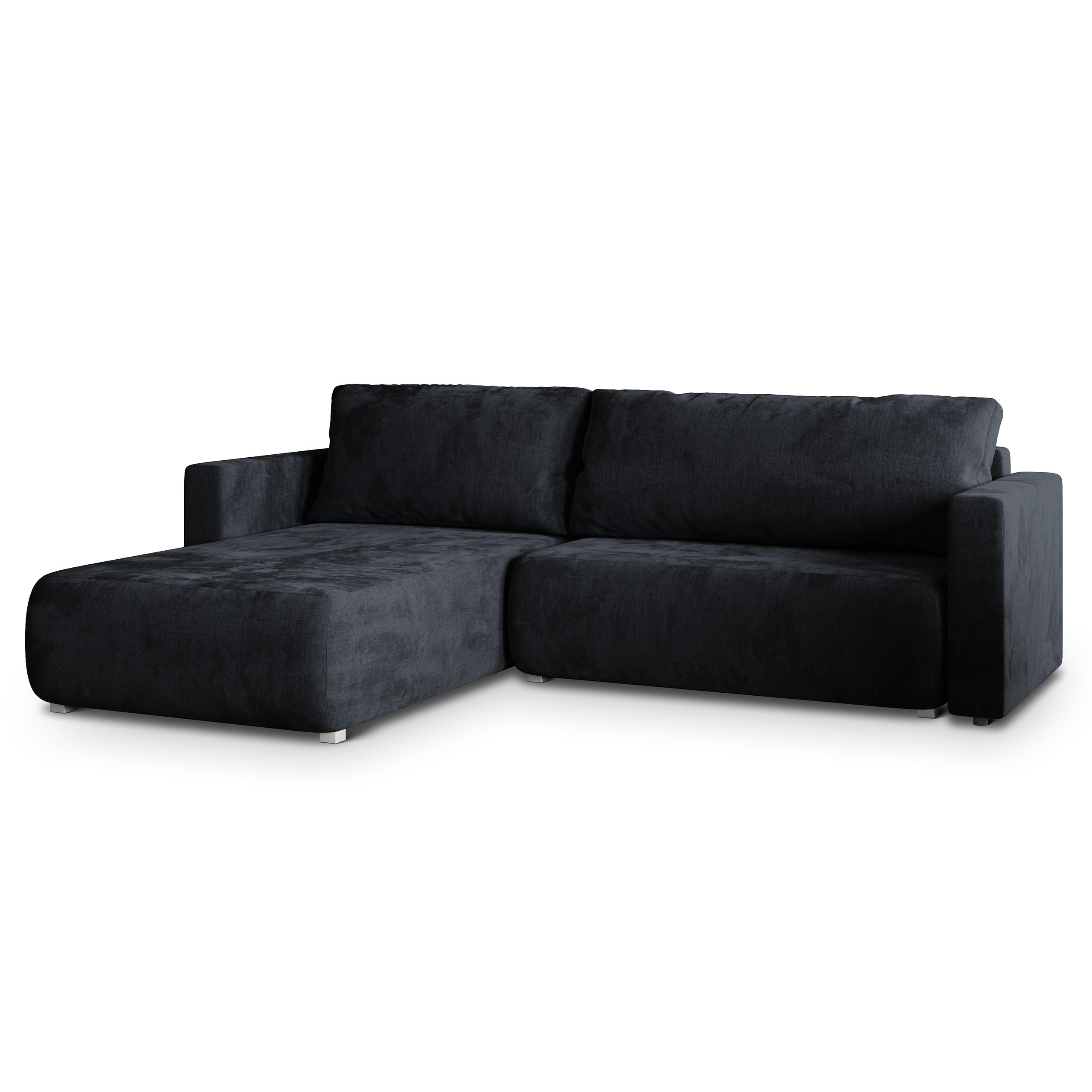 ROHOVÁ SEDAČKA TURIN černá - šedá/černá, dřevo/textil (265/183cm) - MASSENO