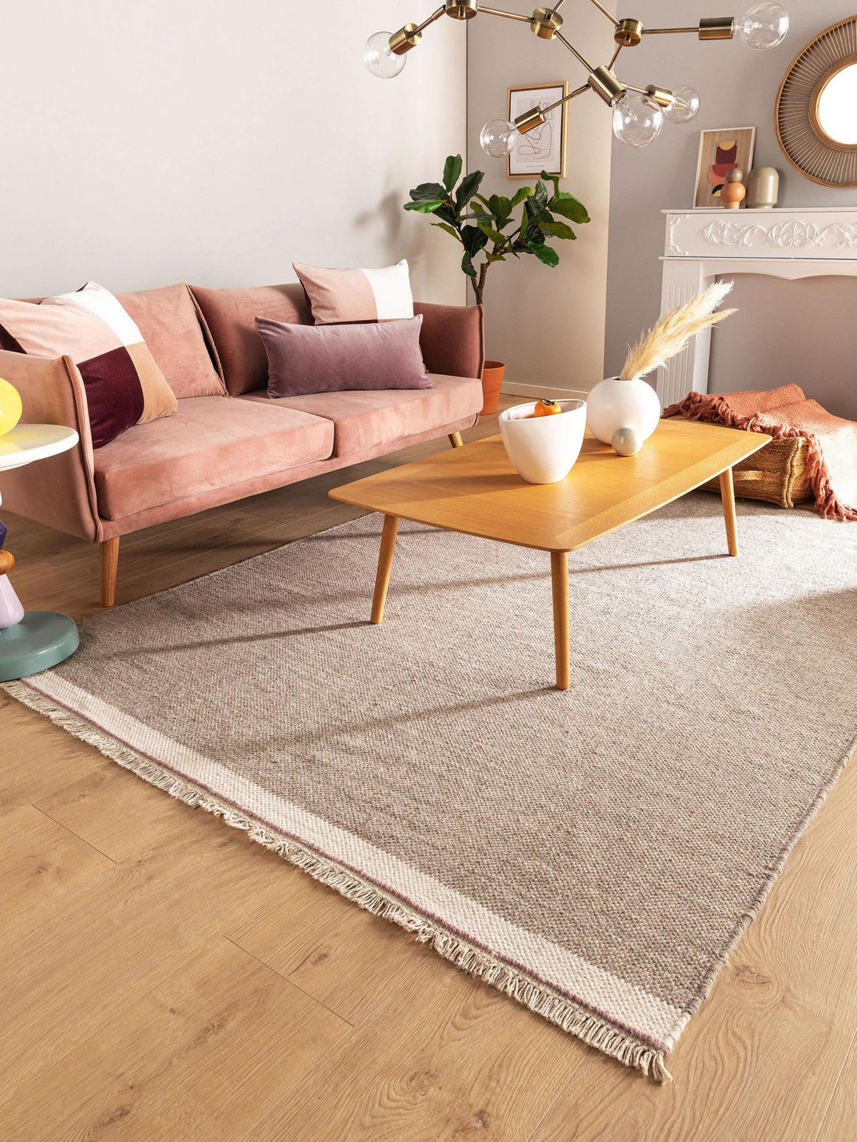 TEPPICH Wollteppich Karla Grau - Grau, Naturmaterialien/Textil (200/1cm) - KUNSTLOFT