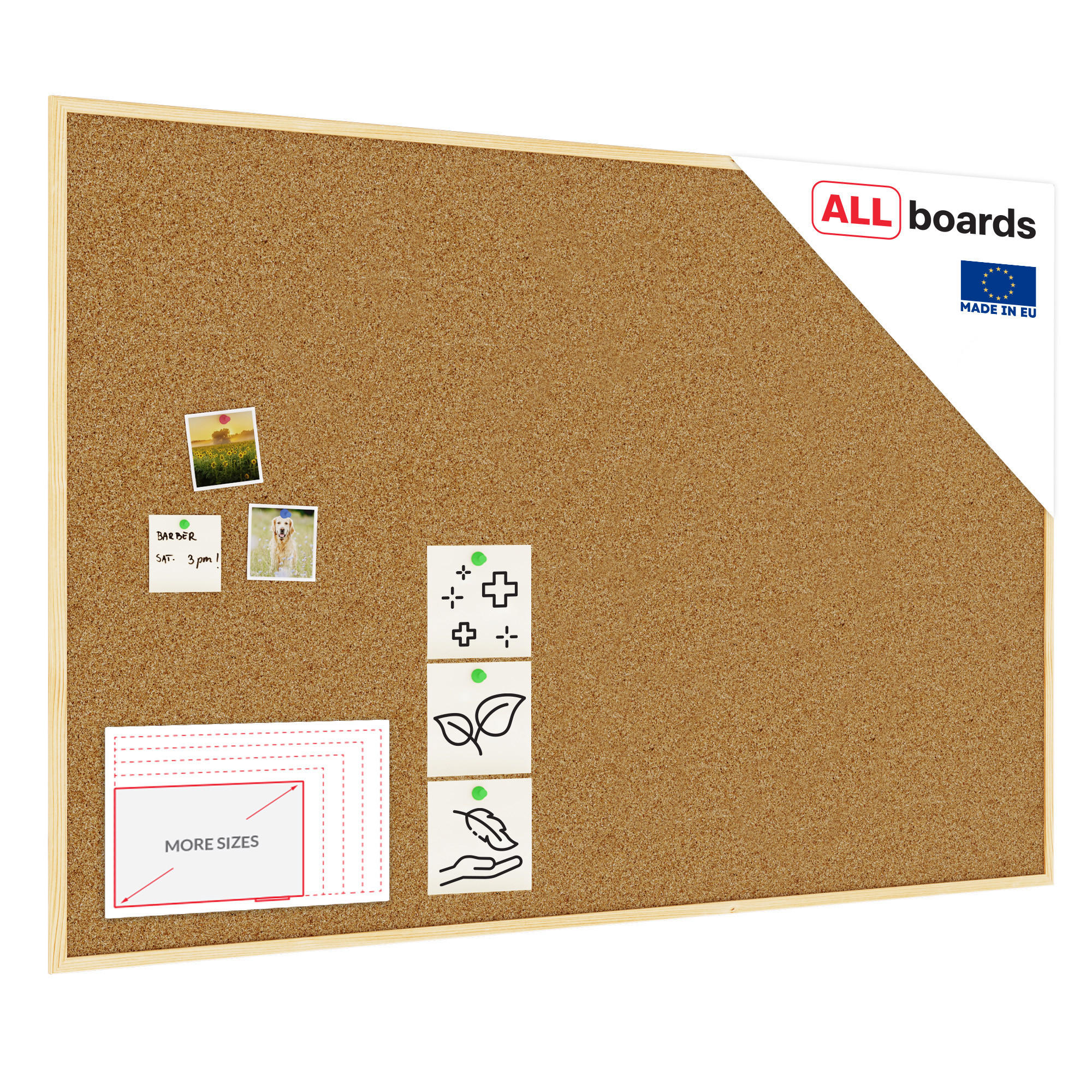 PINNWAND mit Naturholzrahmen 150x100cm - Braun, Holz (150/100/1.8cm) - ALLboards