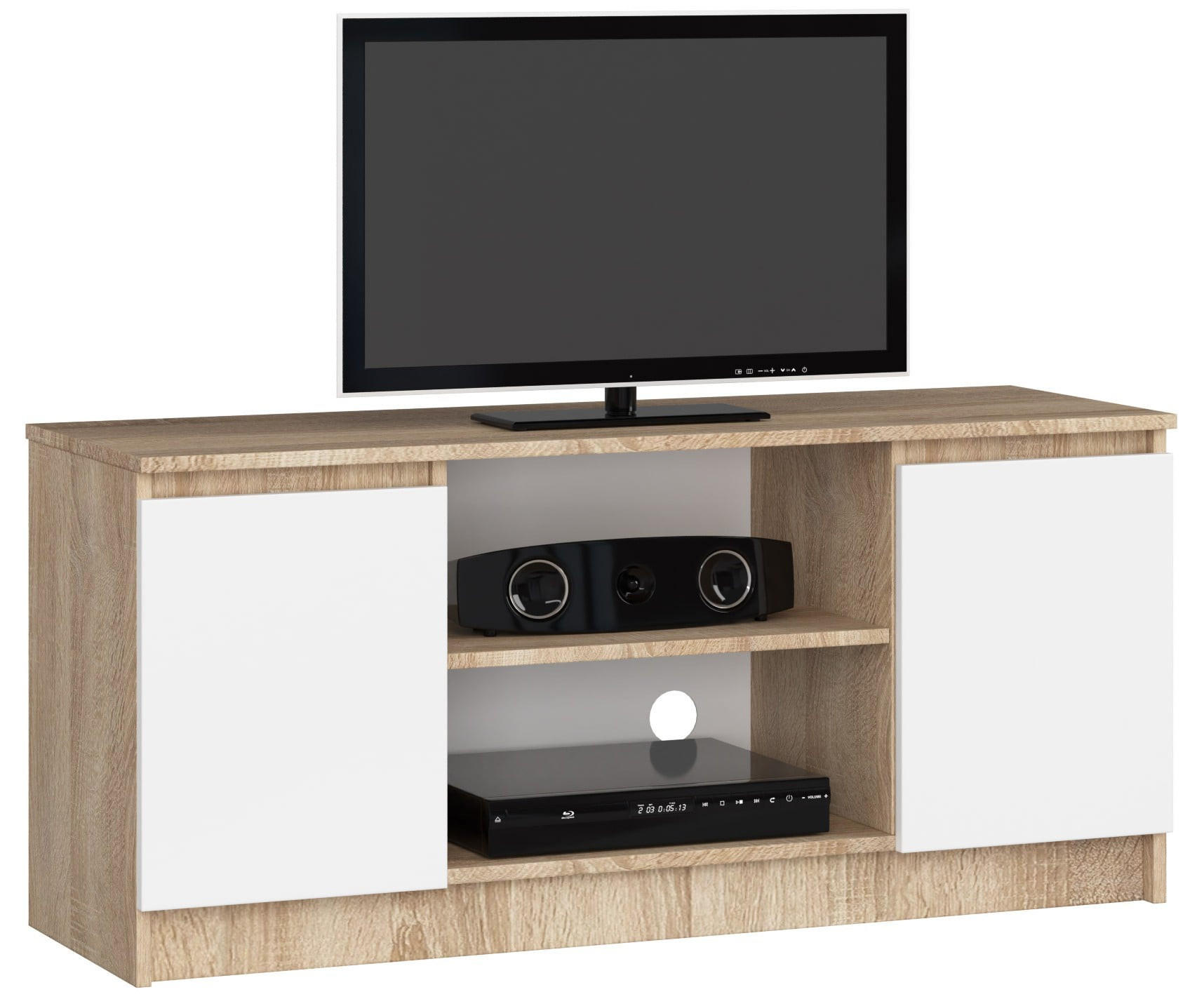 RAUMHIRSCH FURNITURE NÍZKÁ SKŘÍŇ dub Sonoma, bílá 55/120/40