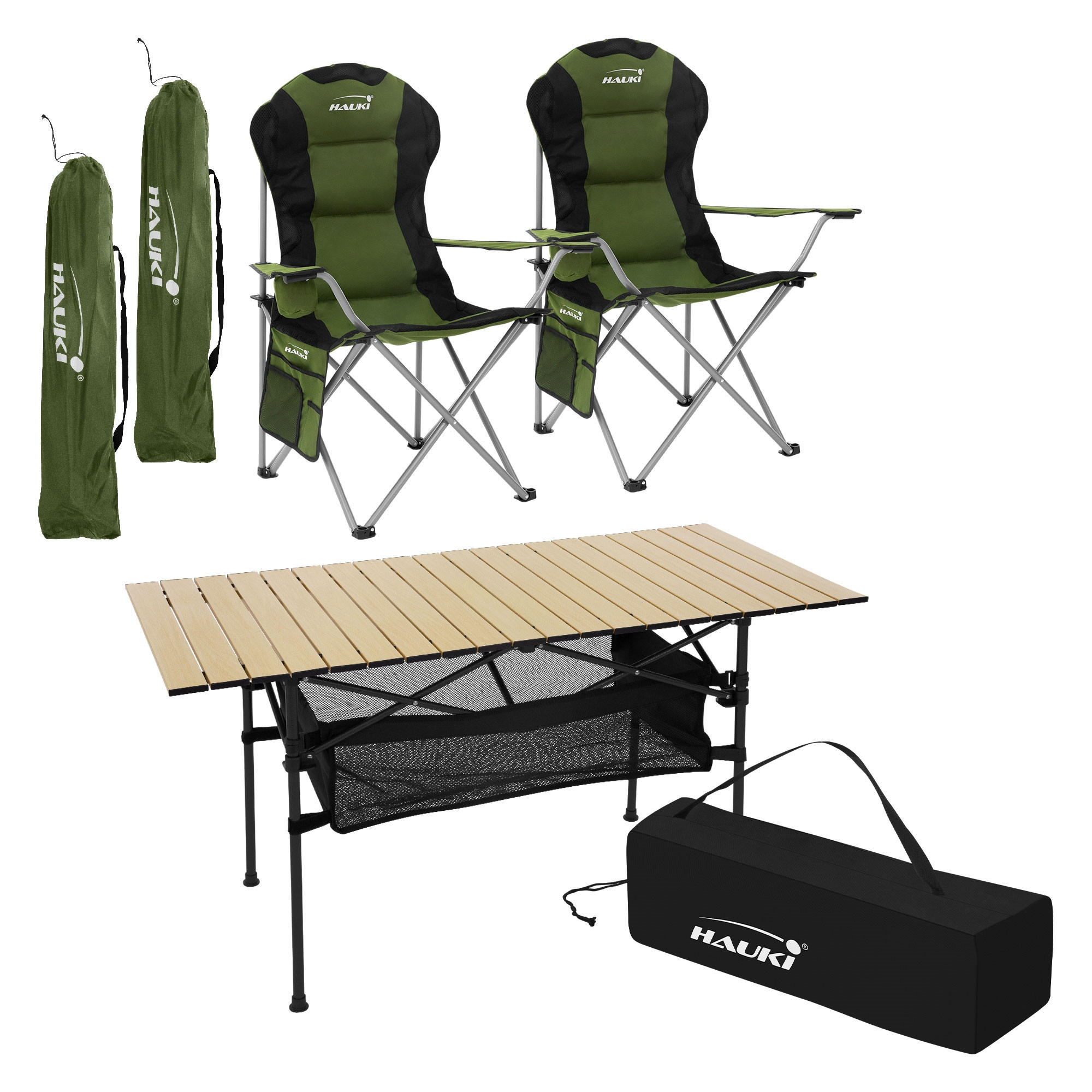 CAMPINGMÖBEL Set - Grün, Metall - Hauki