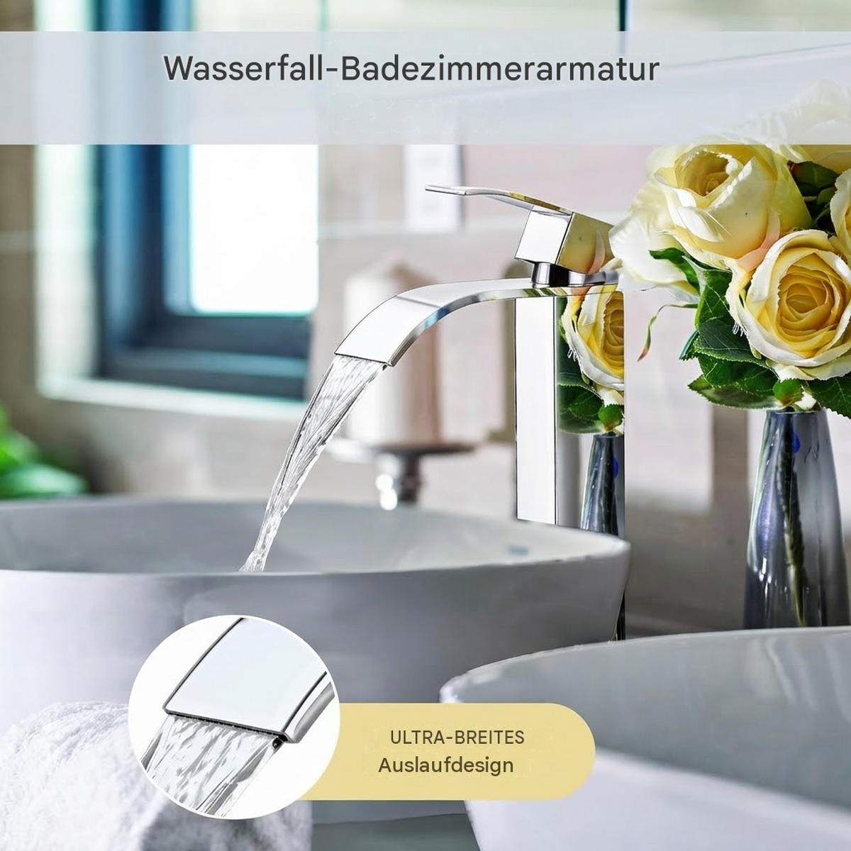 BADEZIMMERARMATUR, 30 x 4,5 cm, silber - Silberfarben, Metall (38/8/20cm) - Vallsero