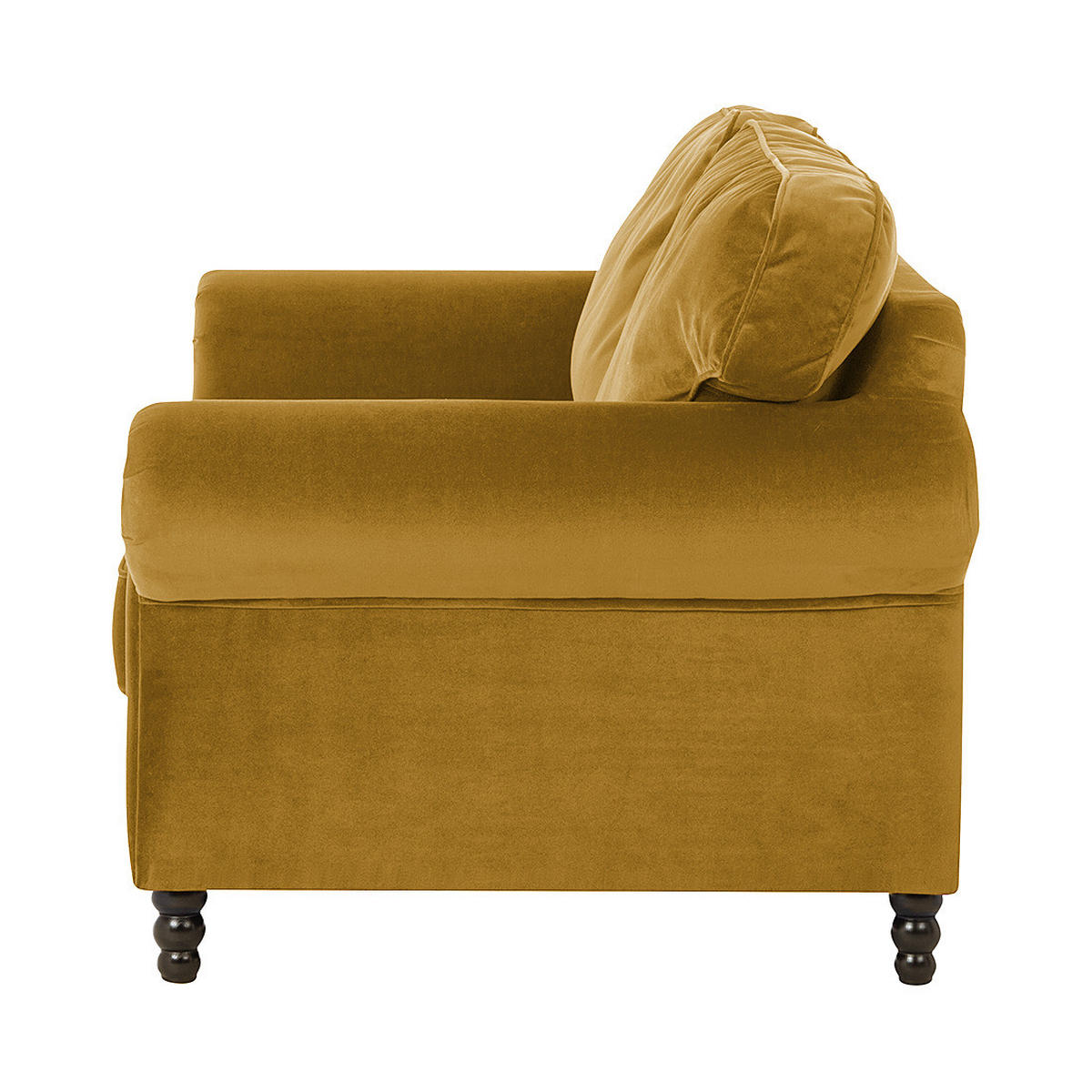 3-SITZER SOFA - Samt - Gelb, Textil (202/93/100cm) - home24