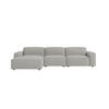 ECKSOFA Cursal L-Form, Stoff Artico, Cement, Links - Grau, Holz (284/166cm) - Kaiser Möbel