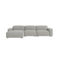 ECKSOFA Cursal L-Form, Stoff Artico, Cement, Links - Grau, Holz (284/166cm) - Kaiser Möbel