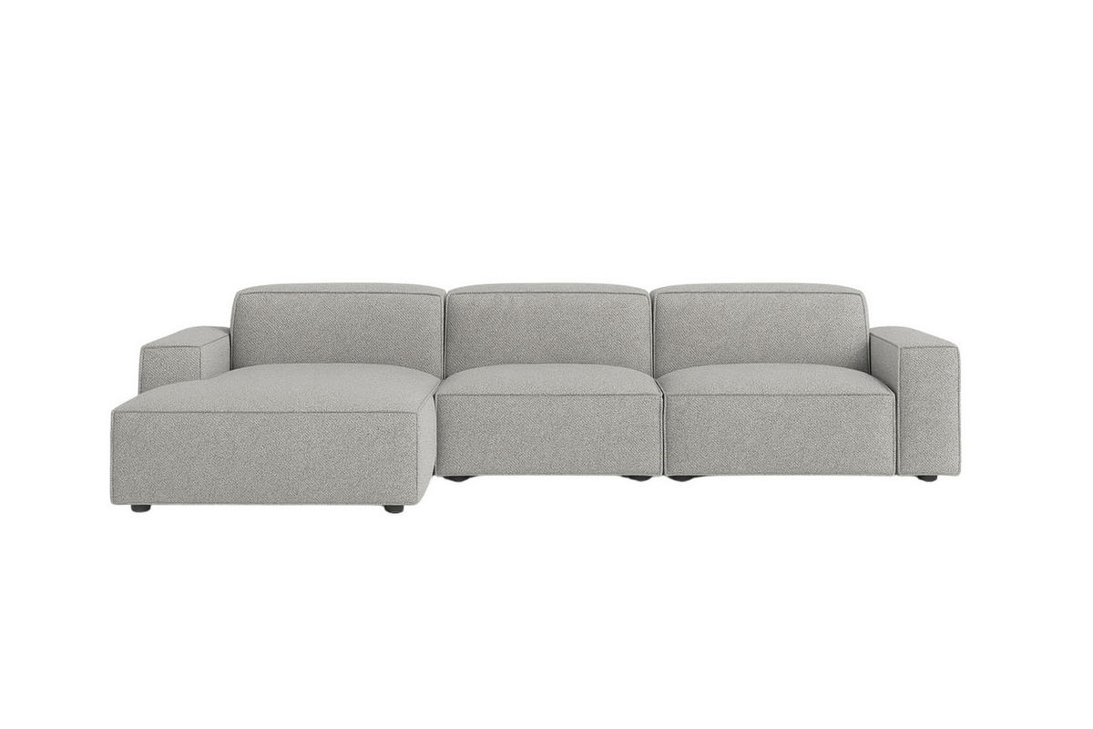 ECKSOFA Cursal L-Form, Stoff Artico, Cement, Links - Grau, Holz (284/166cm) - Kaiser Möbel