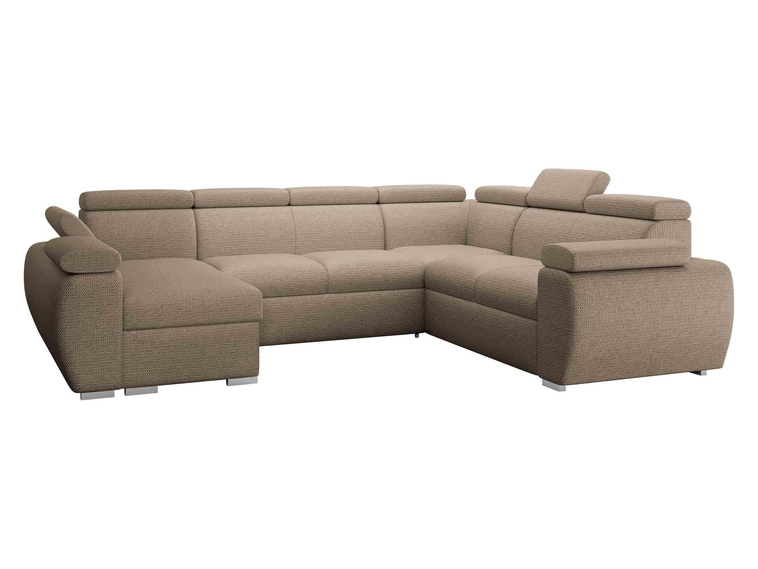 WOHNLANDSCHAFT Boston U, Seite: Links - LC+2P+R+2R - Chromfarben/Beige, Holz/Textil (325/98/260cm) - MIRJAN24