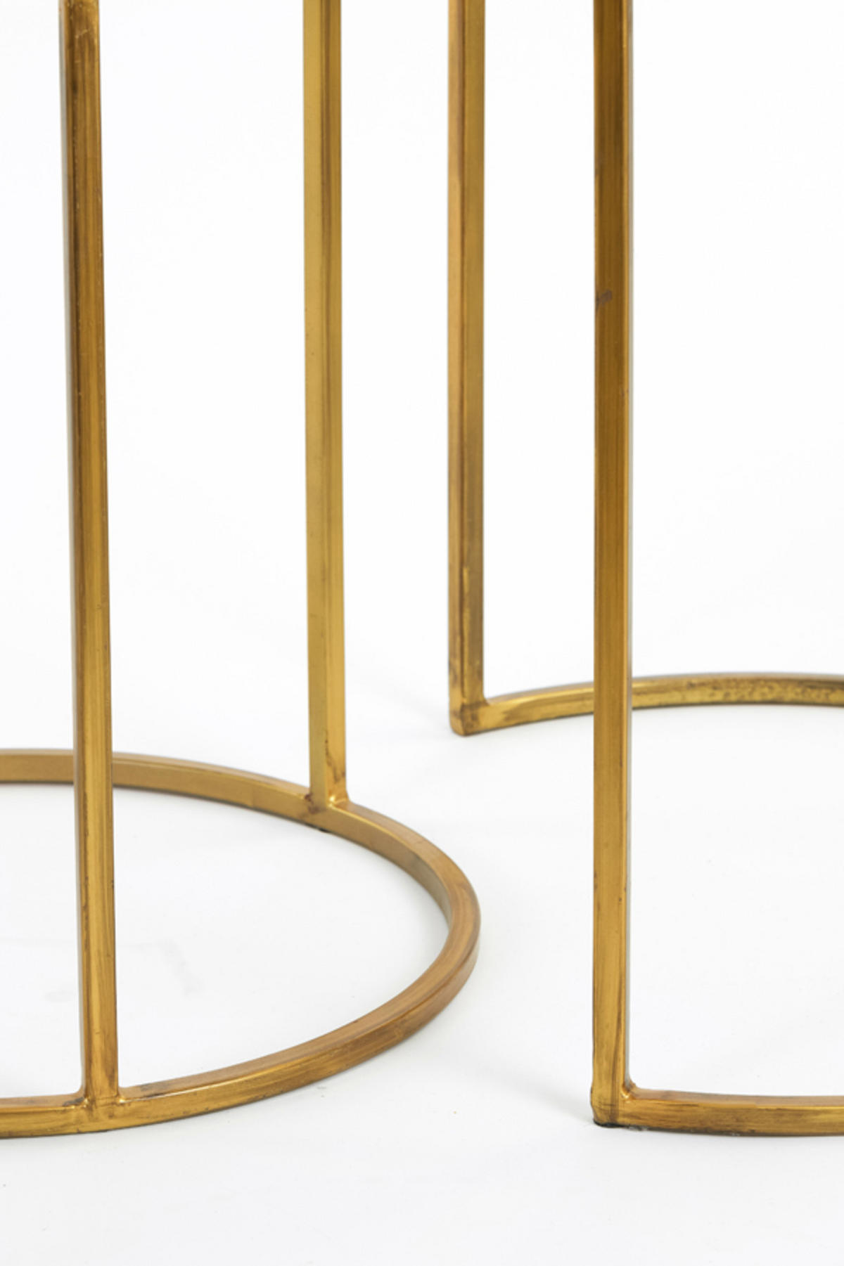 BEISTELLTISCH Duarte Gold Ø50/52 cm 2er-Set - Goldfarben/Grau, Metall (50/50/52cm) - Light & Living
