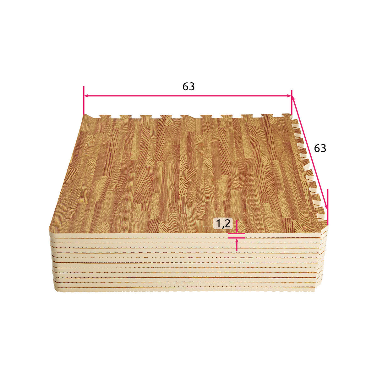 SCHUTZMATTENSET ,leichte Reinigung und flexibel erweiterbar,holzdekor - Eiche Artisan, Kunststoff (124/307cm) - tectake