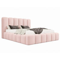 POLSTERBETT MELLOW 140x200 cm in Rosa, gepolstertes Kopfteil, Lattenrost, Bettkasten, Velvet-Stoff - Pink, Holz/Textil (140/200cm) - EMLAR Home