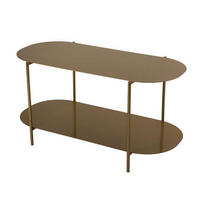 COUCHTISCH mit 2 ablagen mit abgerundeten kanten 51/100/45 cm - Goldfarben, Metall (104/51/45cm) - Calicosy