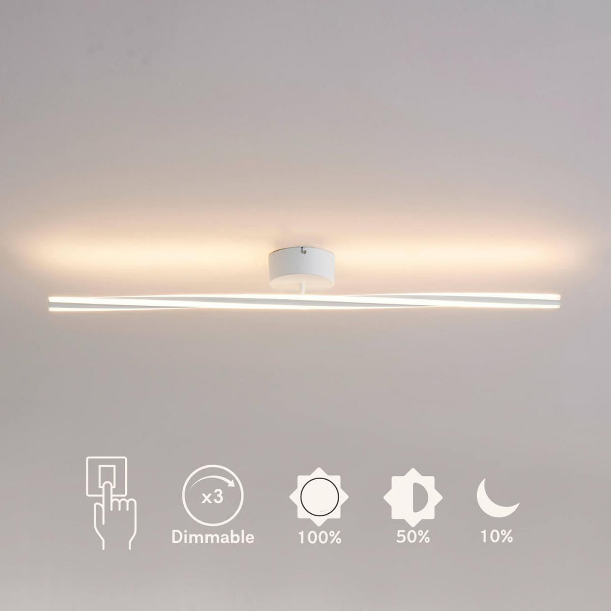 DECKENLEUCHTE Telvo, Weiß, 101cm - Weiß, Metall (101/3/101cm) - KOSILUM