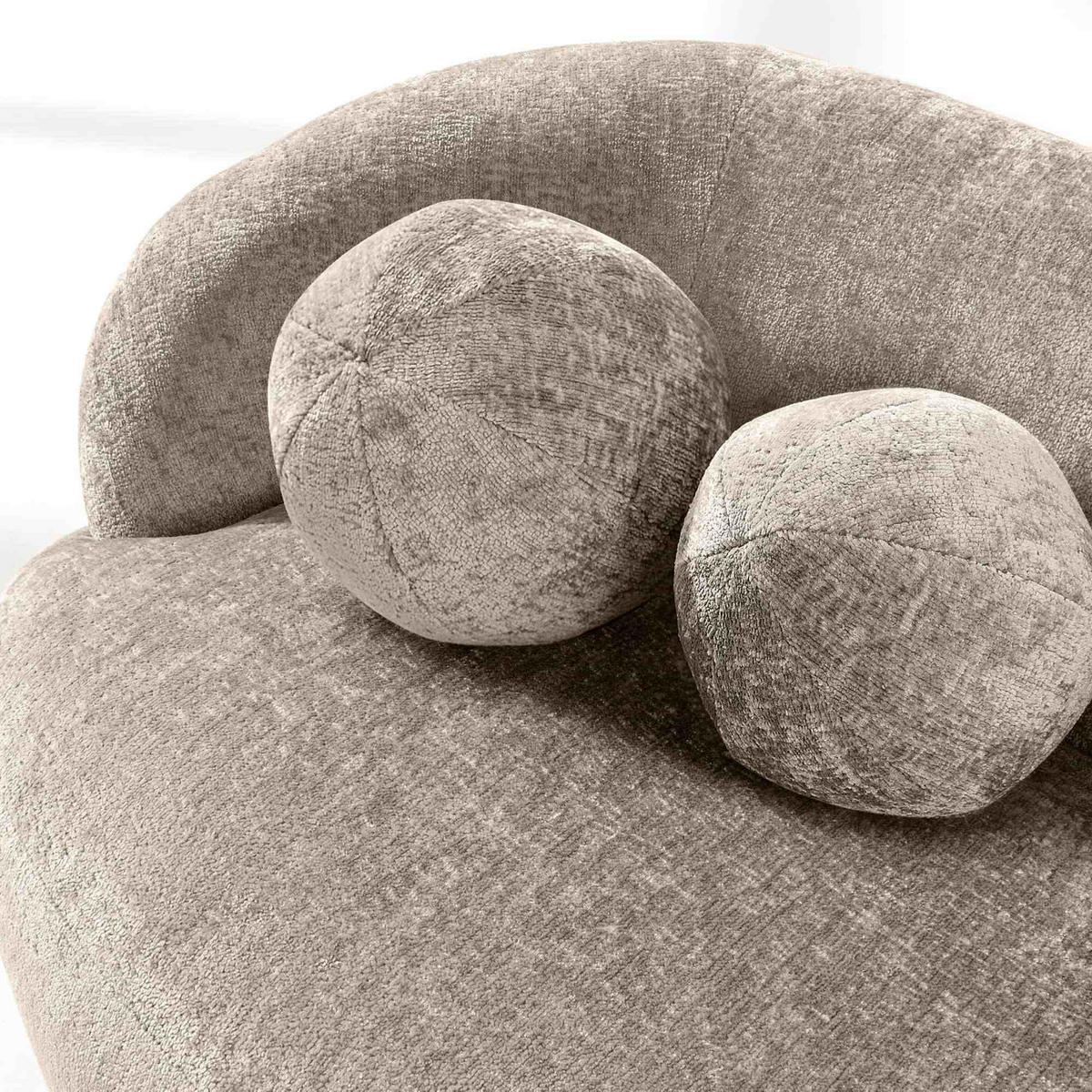 3-SITZER-SOFA NELUM, Chenille-Stoff, Beige - Beige/Schwarz, Holz/Holzwerkstoff (190/68/88cm) - KONSIMO®