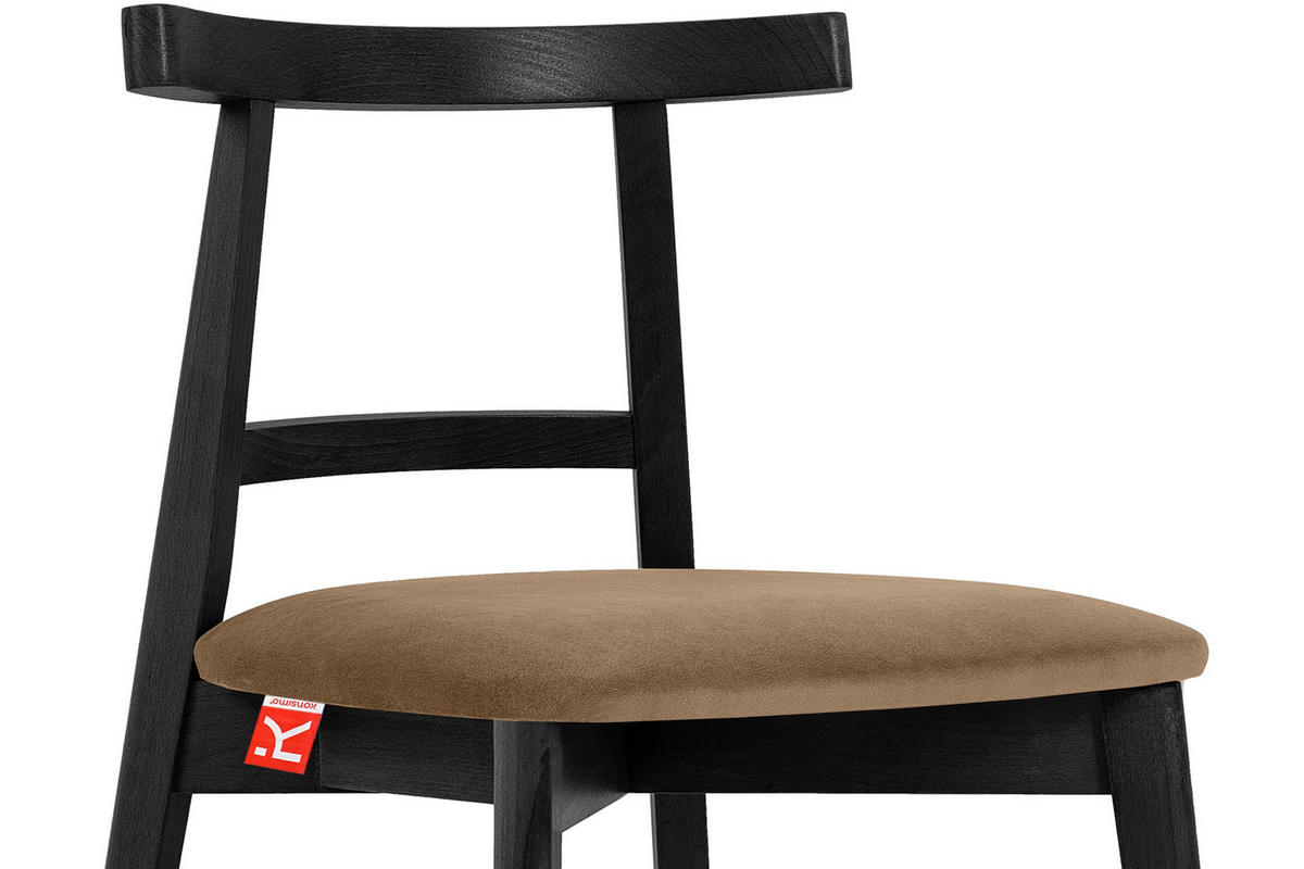 ESSTISCHSTÜHLE LILIO 2 St Vintage, Beige / schwarz - Beige/Schwarz, Holz/Textil (47/76/45cm) - KONSIMO®